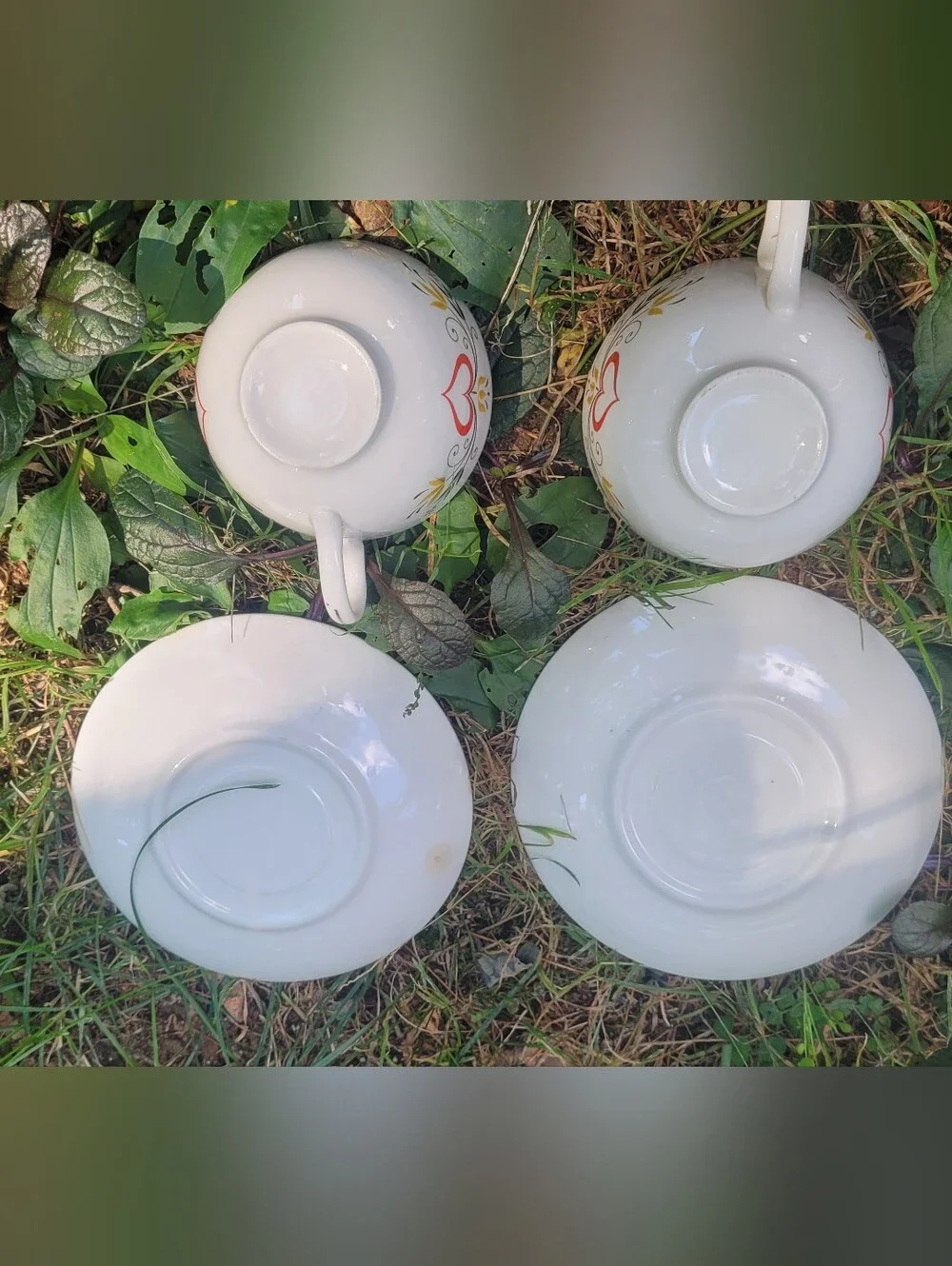 Dutch Farmer Tea Cups & Saucer Plate Set Farmhouse Farmers Wife Cottagecore